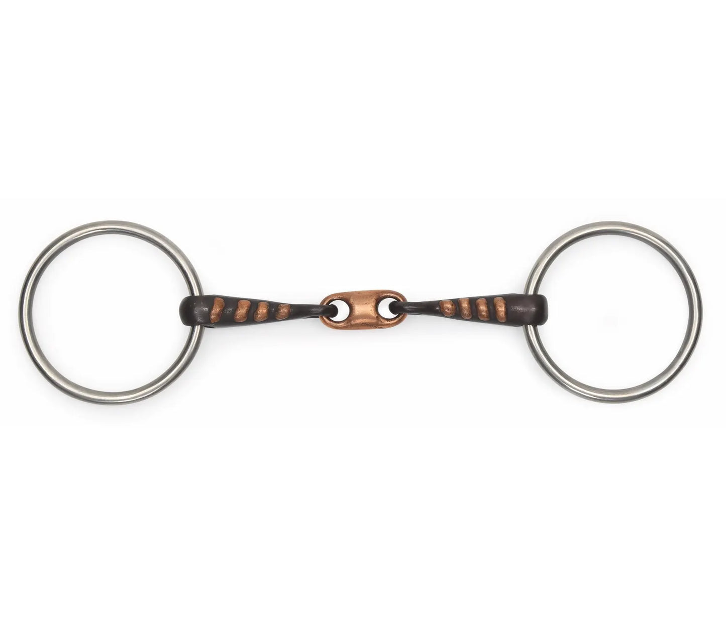Shires Copper Lozenge Sweet Iron Snaffle with Raised Rib Bit