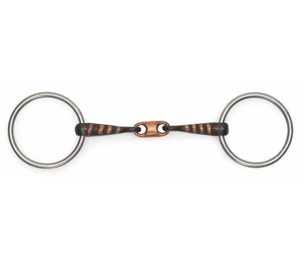 Shires Copper Lozenge Sweet Iron Snaffle with Raised Rib Bit