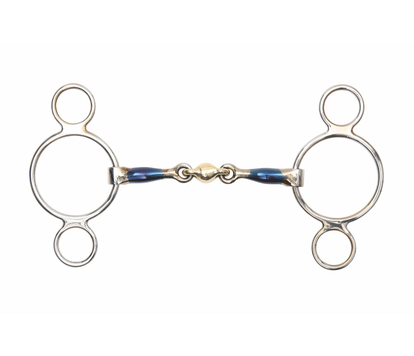 Shires Blue Sweet Iron Two Ring Gag with Lozenge Bit