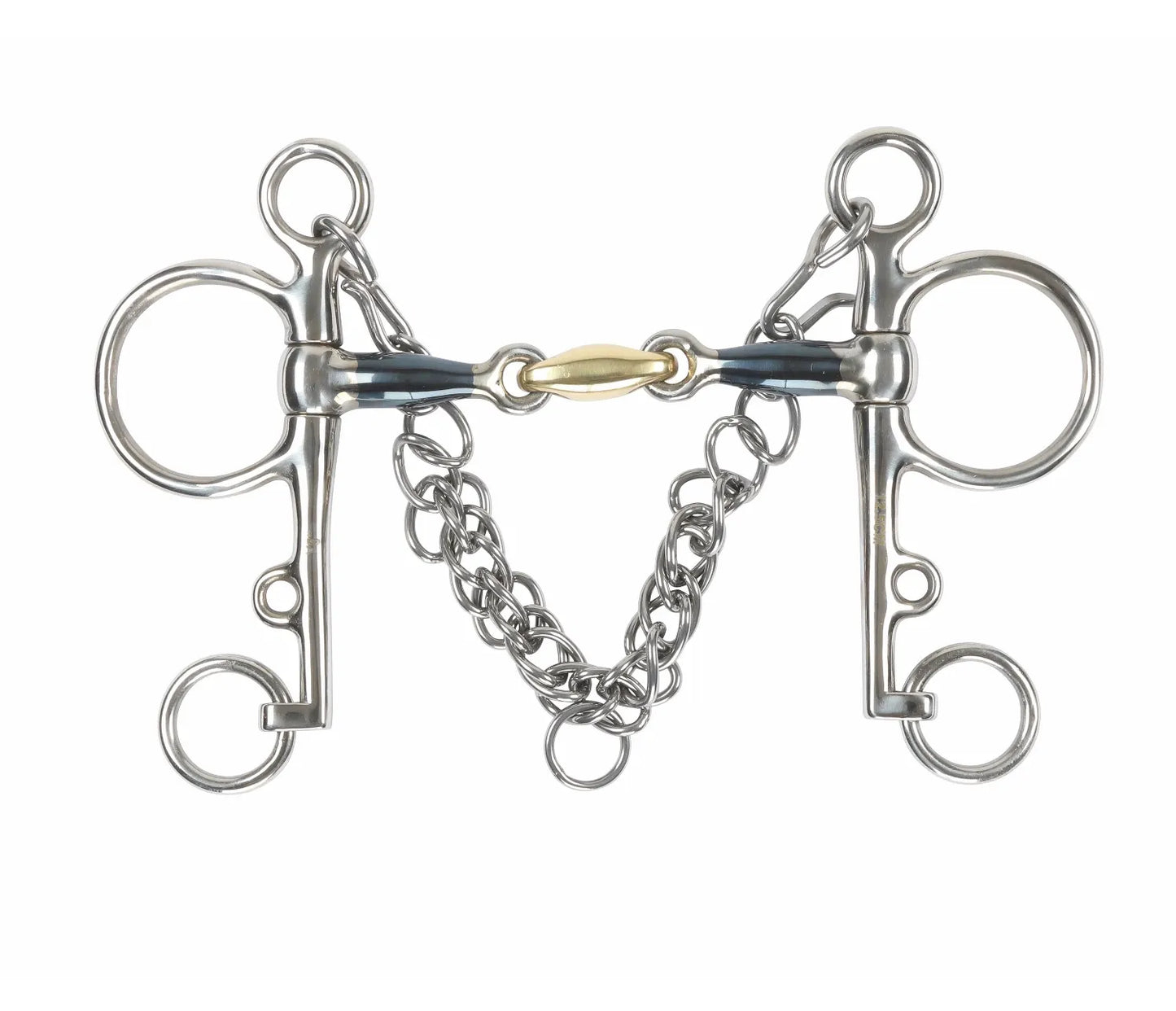 Shires Blue Sweet Iron Pelham with Brass Lozenge BIt