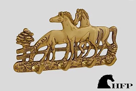 Brass Horse Family Key Rack