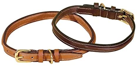 Tory Leather Narrow Raised & Stitched Dog Collar