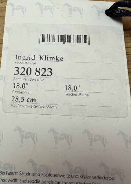 Passier Ingrid Klimke Jump Saddle 18"
