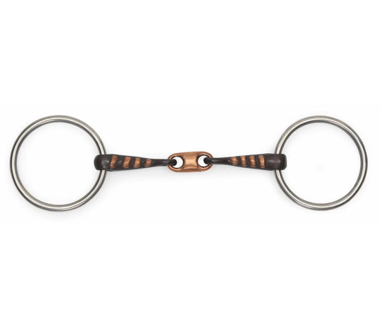 Shires Copper Lozenge Sweet Iron Snaffle with Raised Rib Bit