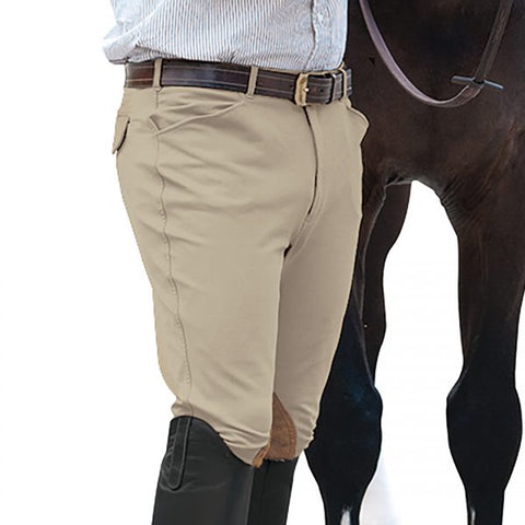 Ovation Men's Euroweave™ Front Zip 4-Pocket Knee Patch Breeches