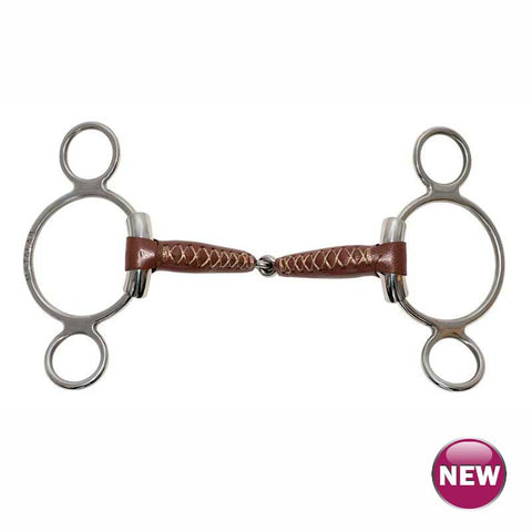 Metalab Leather Continental Gag Pinchless Snaffle Bit – 17mm