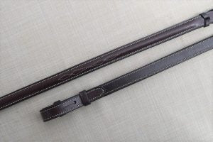 Black Oak Fancy Stitched Round Raised Laced Reins