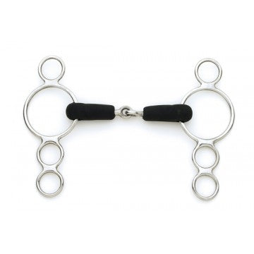 Stainless Steel Jointed Rubber Mouth 3-Ring Gag
