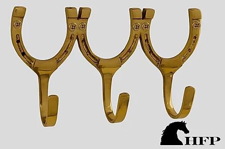 Brass Triple Horseshoe Hook